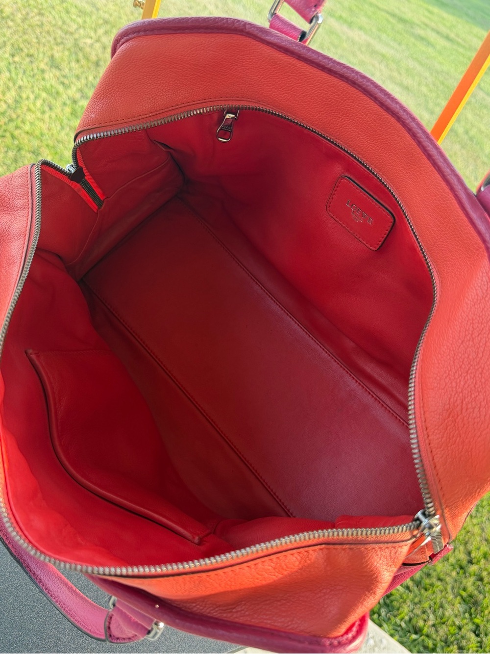 Loewe Two-Tone Pink and Orange Leather Satchel - Picture 13 of 15